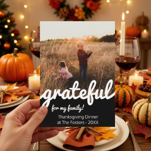 Invitation Je suis reconnaissant pour ma famille - Photo pers