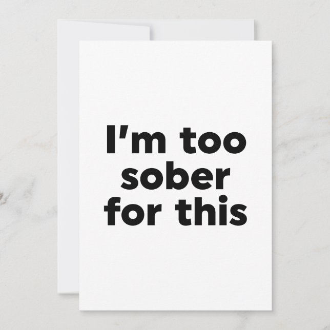 Invitation Je suis trop sobre pour ça (Devant)