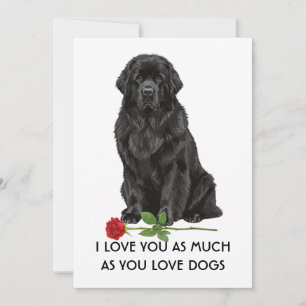 Invitation Je t'aime autant que tu aimes Newfies - mignon chi
