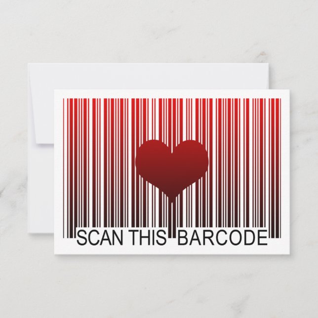 INVITATION JE T'AIME CODE BARRES (Devant)