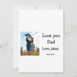 Invitation Je t'aime papa fête des pères élégant ajouter du t