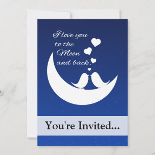 Invitation Je t'aime sur la Lune et de retour