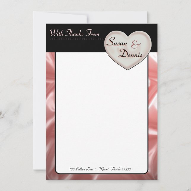 Invitation Je t'aime Wedding shower Merci Notes (Devant)