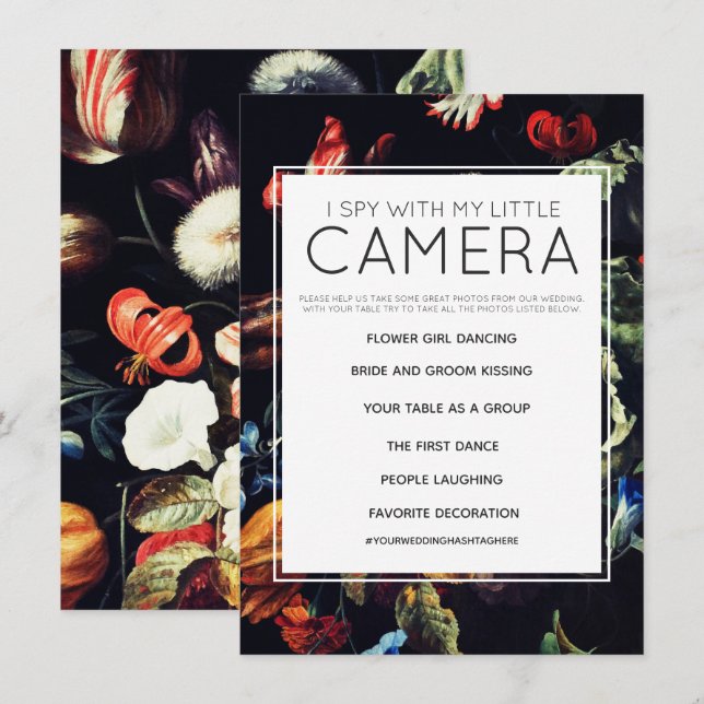 Invitation Je vois avec ma petite caméra Jeu de mariage (Devant / Derrière)