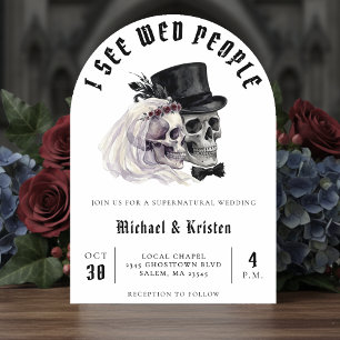 Invitation Je vois des crânes de personnes mariées Halloween