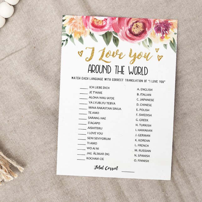 Invitation Je vous aime partout dans le monde avec Answers Ga (Créateur téléchargé)