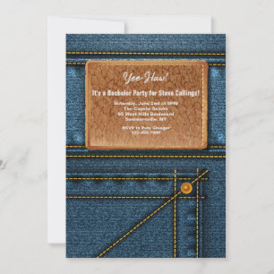 Invitation Jean Leather Carré Tag Bachelor Party