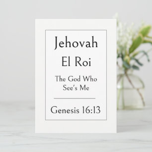 Invitation Jehovah El Roi, Nom de Dieu, Bible encourageante