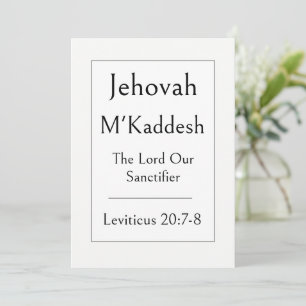 Invitation Jehovah M'Kaddesh, Nom de Dieu, Encourageant
