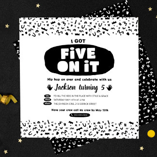 Invitation J'En Ai Cinq, 90 Hip hop Anniversaire Vielle École