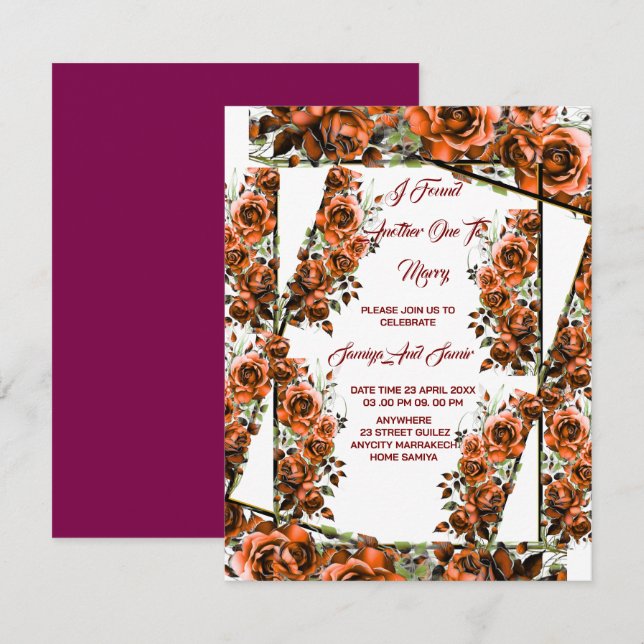 INVITATION J'EN AI TROUVÉ UN AUTRE POUR MARIER MARIAGE (Devant / Derrière)