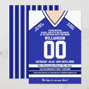 Invitation Jersey de hockey bleu/blanc