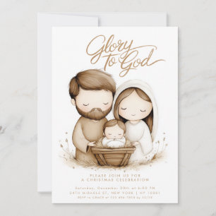 Invitation Jésus bébé de la Nativité Gloire à Dieu Noël