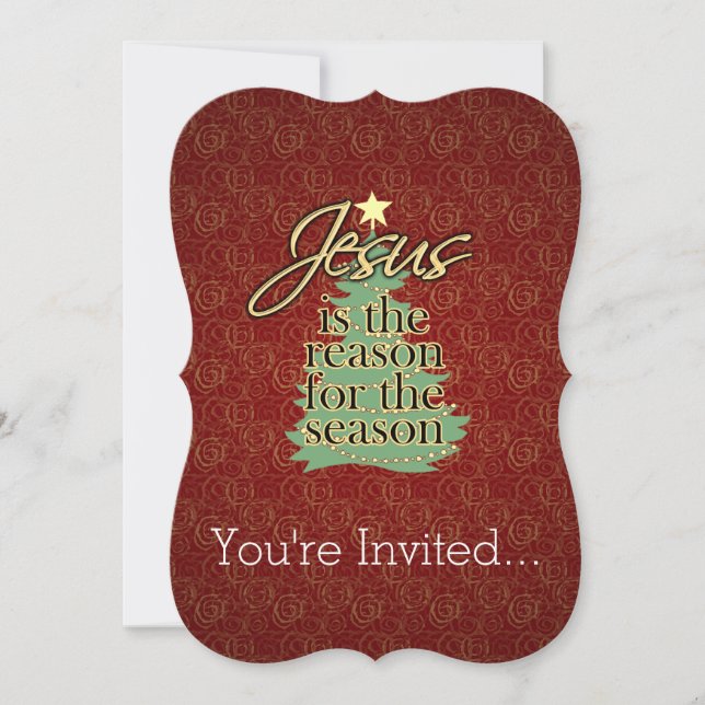 Invitation Jésus est la raison de Noël chrétien (Devant)