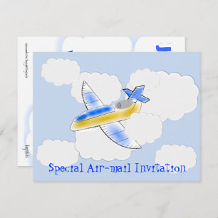 Invitation Jet Plane Air Mail Anniversaire (changement d'âge)