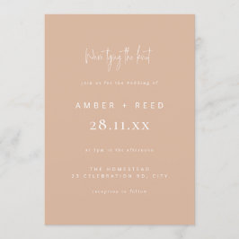 Invitation Jetée moderne Mariage de noeud en rose vierge Scri