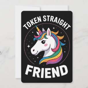 Invitation Jeton ami droit Unicorn Gay LGBTQ Pride Ally