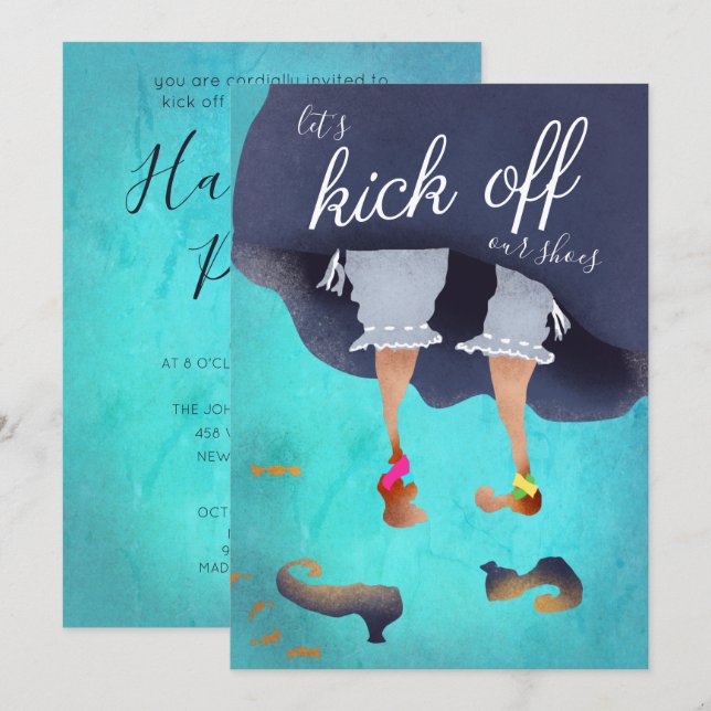 Invitation Jetons des chaussures amusantes fête d'Halloween A (Devant / Derrière)