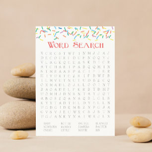 Invitation Jeu 2-en-1 pour bébé - Recherche de mots & Animaux