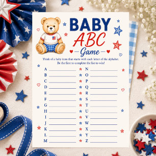 Invitation Jeu ABC Bébé Rouge Blanc & À Venir