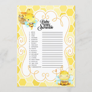 Invitation Jeu Baby shower de mots