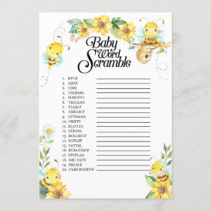 Invitation Jeu Baby shower de mots