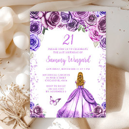 Invitation Jeu d'Anniversaire Princess Blonde