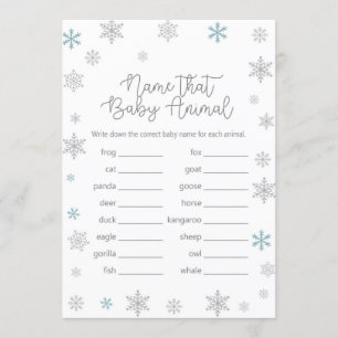 Invitation Jeu d'Baby shower hivernal avec réponse en 5 x 7
