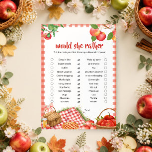Invitation Jeu de Baby Shower Automnal « Pomme de Nos Yeux »