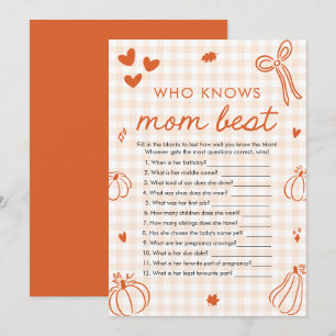 Invitation Jeu de Baby Shower automnal : Qui connaît le mieux