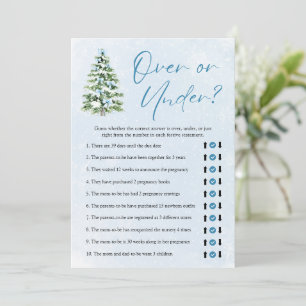 Invitation Jeu de Baby Shower Blue Bows Noël Au-Dessus ou Au-