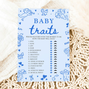 Invitation Jeu de baby shower Blue Valentine Baby Traits