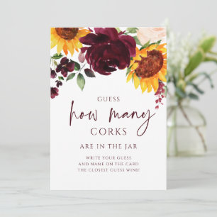 Invitation Jeu de Baby Shower Combien de Bouchons Tournesols