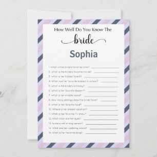 Invitation Jeu de Baby Shower : Connaissez-vous bien la Marié
