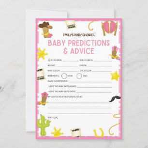 Invitation Jeu de Baby shower Cowgirl - Nom modifiable, taill