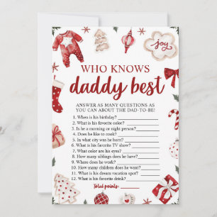 Invitation Jeu de Baby Shower de Noël: Qui connaît le mieux P