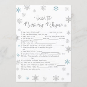 Invitation Jeu de Baby shower d'hiver avec réponse retour tai