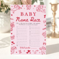 Jeu de Baby Shower Fille Rose Dessinée à la Main p