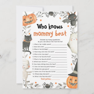 Invitation Jeu de Baby Shower Halloween: Qui Connaît le Mieux