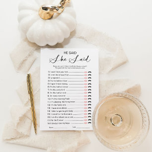 Invitation Jeu de Baby Shower Mariage Il a Dit Elle a Dit