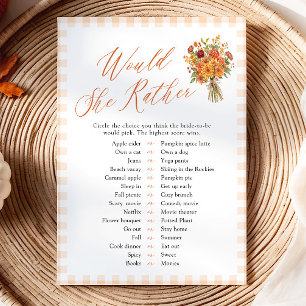 Invitation Jeu de Baby Shower Mariage « Would She Rather » Or