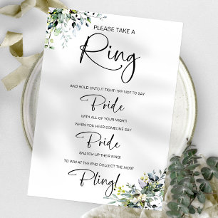 Invitation Jeu de Baby Shower 'Ne dites pas Mariée'
