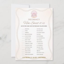 Invitation Jeu de Baby Shower Perle - Nom éditable, 5x7