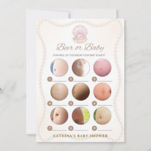 Invitation Jeu de Baby Shower Perle - Nom éditable, 5x7