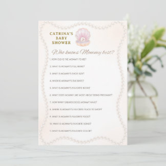 Invitation Jeu de Baby Shower Perle - Nom éditable, 5x7