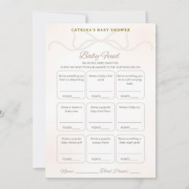 Invitation Jeu de Baby Shower Perle - Nom éditable, 5x7