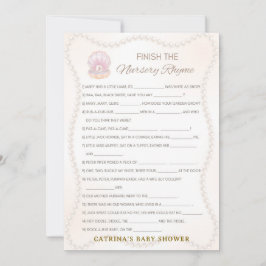Invitation Jeu de Baby Shower Perle - Nom éditable, 5x7