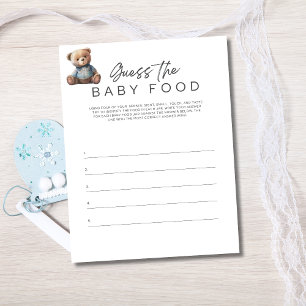 Invitation Jeu de Baby Shower pour Garçon : Devinez la Nourri