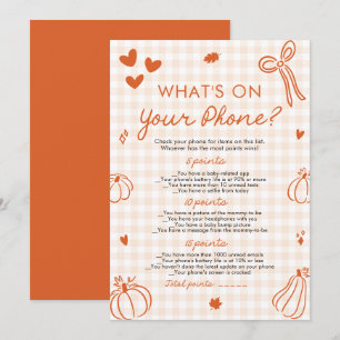 Invitation Jeu de baby shower « Que contient votre téléphone,