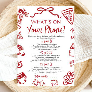 Invitation Jeu de baby shower « Qu'est-ce qu'il y a sur votre